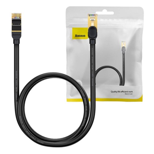 Kabel sieciowy Baseus Ethernet RJ45, 10Gbps, 1m (czarny) 1