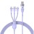 Kabel USB 3w1 Baseus Flash Series 2, USB-C + micro USB + Lightning, 100W, 1.5m (fioletowy) 2