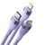 Kabel USB 3w1 Baseus Flash Series 2, USB-C + micro USB + Lightning, 100W, 1.5m (fioletowy) 3