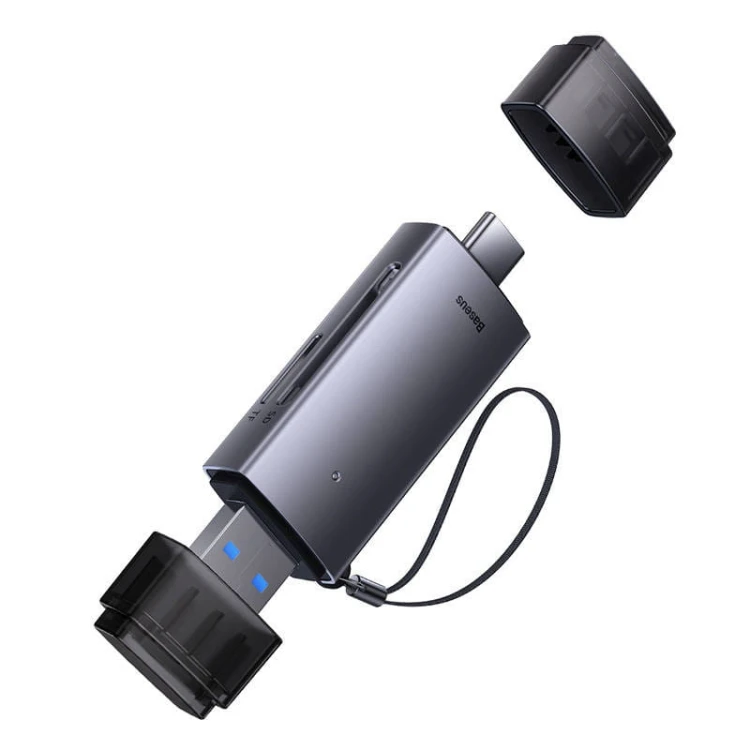 Czytnik kart pamięci Baseus Lite Series SD/TF, USB + USB-C (szary) 3