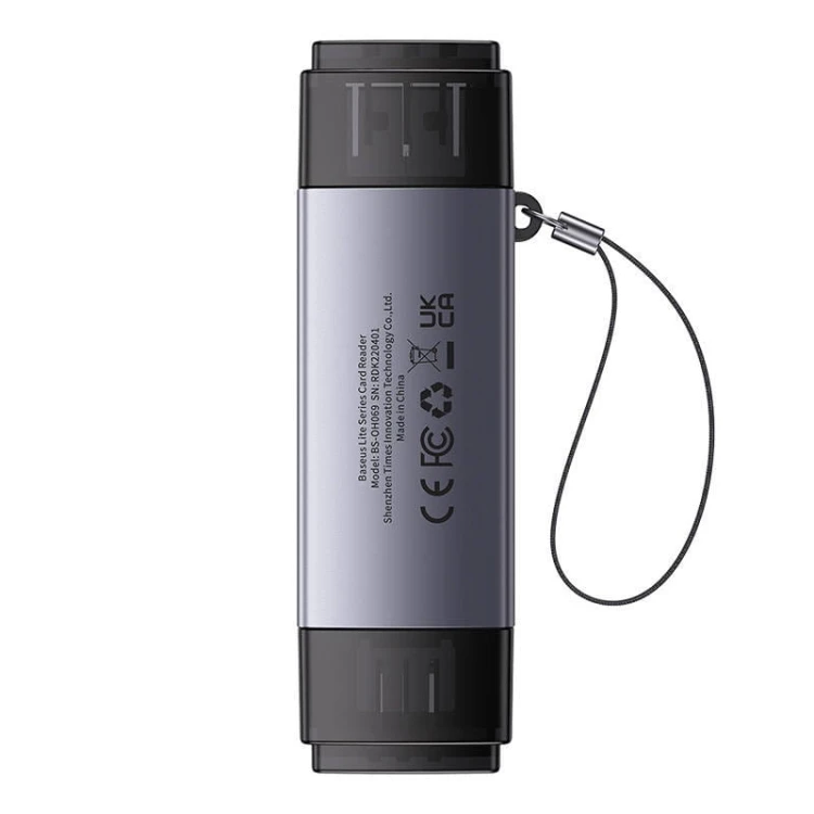Czytnik kart pamięci Baseus Lite Series SD/TF, USB + USB-C (szary) 4