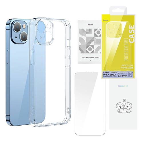 Zestaw ochronny Baseus SuperCeramic przeźroczyste, szklane etui i szkło hartowane do iPhone 14 Plus 1