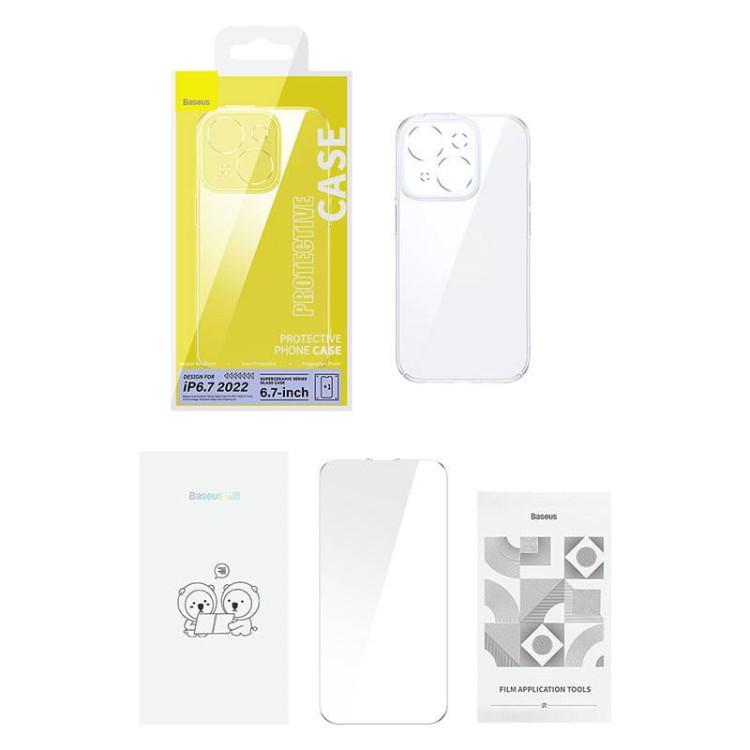 Zestaw ochronny Baseus SuperCeramic przeźroczyste, szklane etui i szkło hartowane do iPhone 14 Plus 7
