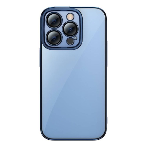 Zestaw ochronny Baseus Glitter przeźroczyste etui i szkło hartowane do iPhone 14 Pro (niebieski) 2