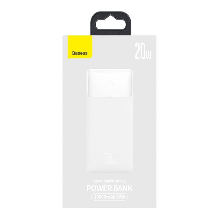 Powerbank Baseus Bipow 10000mAh, 2xUSB, USB-C, 20W (biały) 4