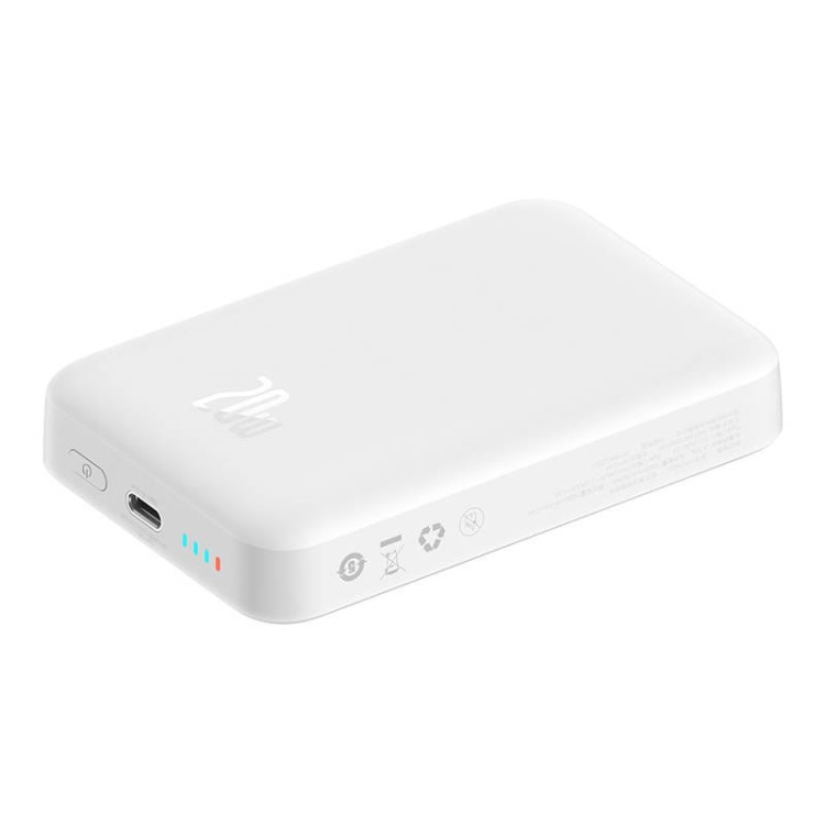 Powerbank magnetyczny Baseus Magnetic Mini 10000mAh, USB-C 20W MagSafe (biały) 4
