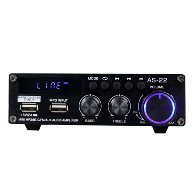 Wzmacniacz audio Blitzwolf AS-22, 45W, Bluetooth 5.0, USB + pilot (czarny) 1