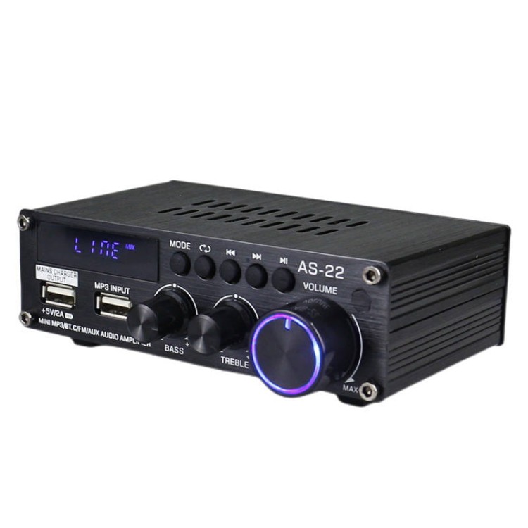 Wzmacniacz audio Blitzwolf AS-22, 45W, Bluetooth 5.0, USB + pilot (czarny) 2