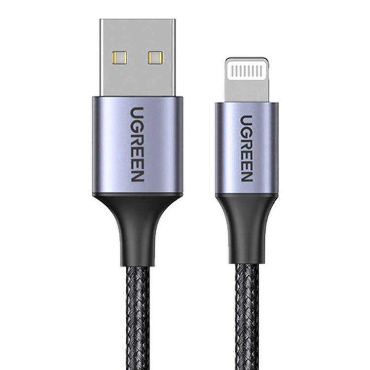 Kabel Lightning do USB UGREEN 2.4A US199, 1m (czarny) 3