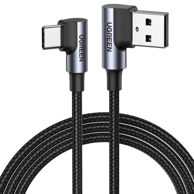 Kabel USB-C do USB-A 2.0 kątowy UGREEN US176, 3A, 3m (czarny) 2