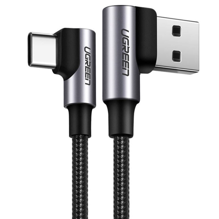 Kabel USB-C do USB-A 2.0 kątowy UGREEN US176, 3A, 3m (czarny) 3