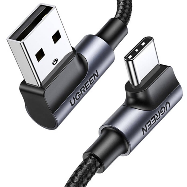 Kabel USB-C do USB-A 2.0 kątowy UGREEN US176, 3A, 3m (czarny) 4