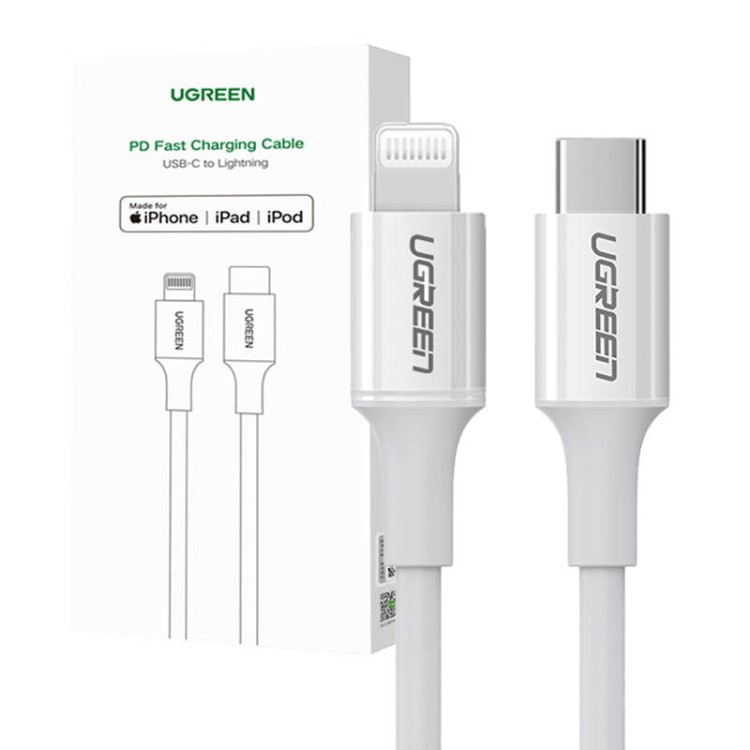 Kabel Lightning do USB-C UGREEN 3A US171, 1.5m (biały) 1