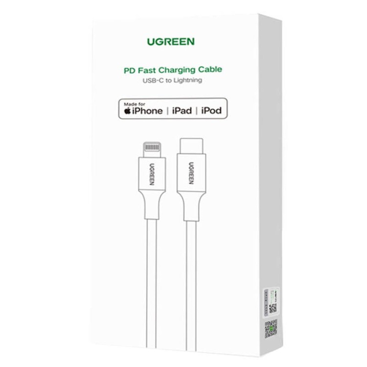 Kabel Lightning do USB-C UGREEN 3A US171, 1.5m (biały) 3