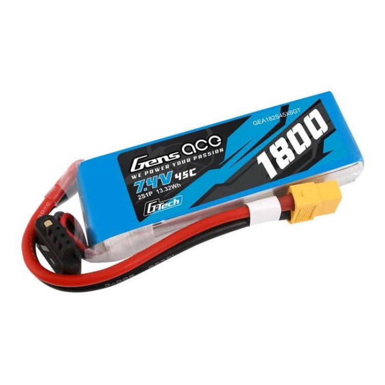 Akumulator GensAce G-Tech LiPo 1800mAh 7.4V 45C 2S1P XT60 2