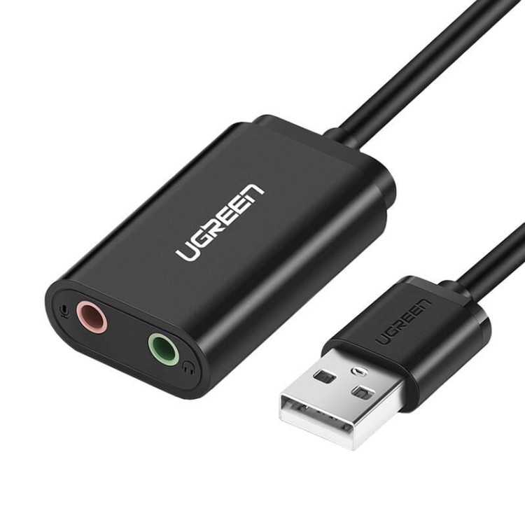 Zewnętrzna karta dźwiękowa USB UGREEN   US205 15cm (czarny) 1