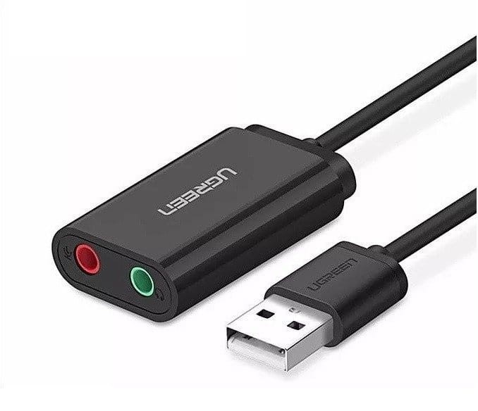 Zewnętrzna karta dźwiękowa USB UGREEN   US205 15cm (czarny) 2