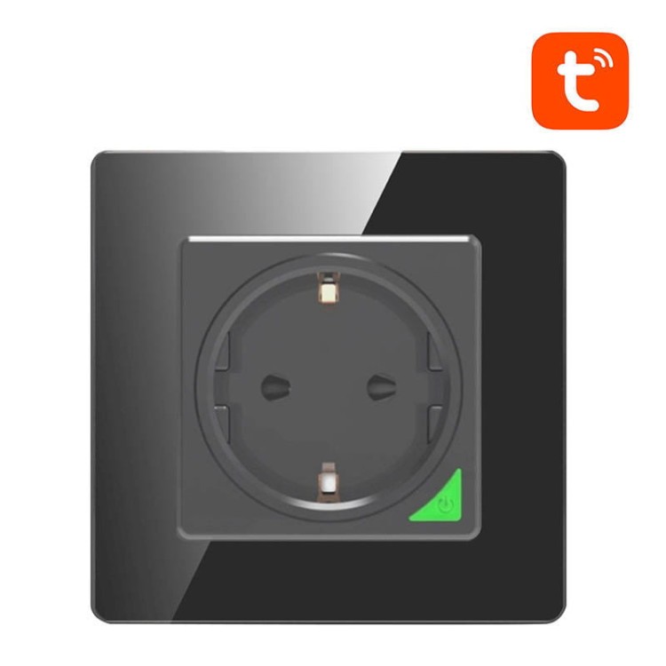 Inteligentne gniazdo ścienne WiFi Avatto N-WOT10-EU-B TUYA (czarne) 1