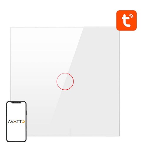 Dotykowy Włącznik Światła ZigBee Avatto ZTS02-EU-W1 Pojedynczy TUYA (biały) 1