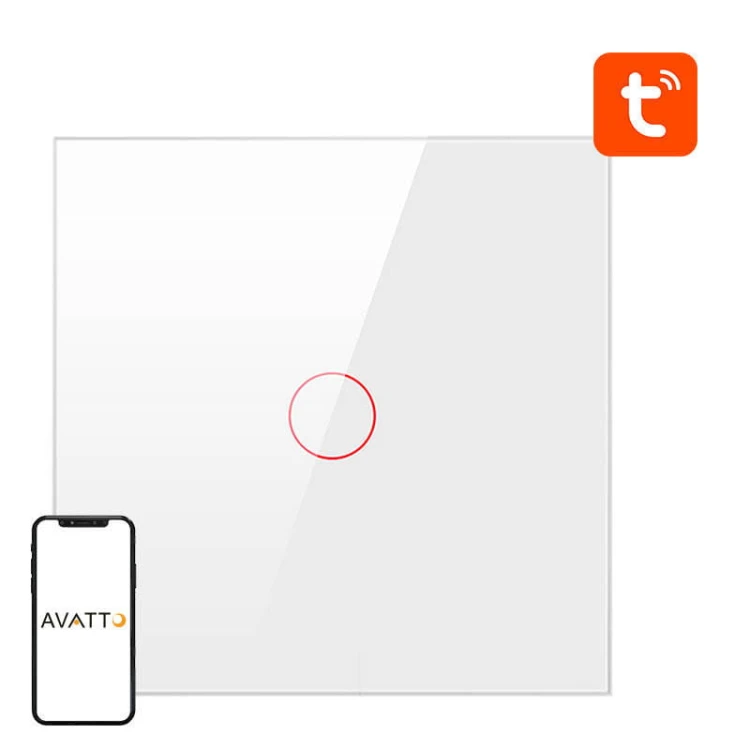 Dotykowy Włącznik Światła ZigBee Avatto ZTS02-EU-W1 Pojedynczy TUYA (biały) 1