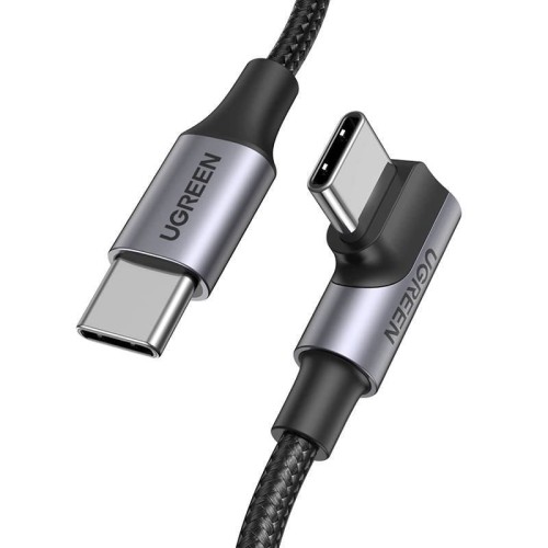Kabel USB-C do USB-C, kątowy UGREEN US334 5A, PD 100W, 2m (czarny) 1