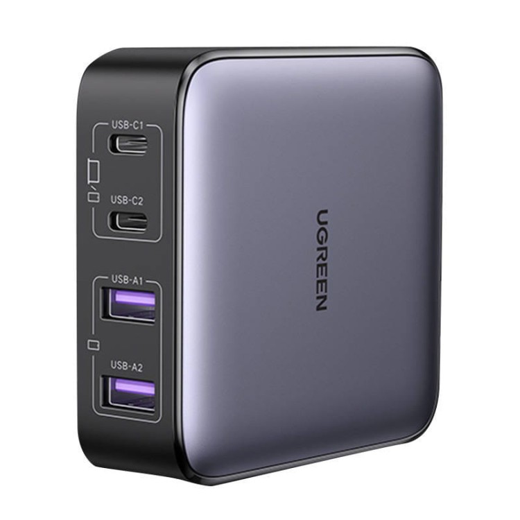 Ładowarka sieciowa UGREEN CD327 Nexode, 2x USB-C, 2x USB-A, GaN, 65W (szary) 1