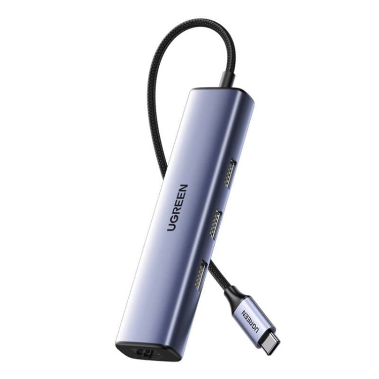 Adapter UGREEN CM475 Hub USB-C do 3x USB 3.0, RJ45, USB-C PD (szary) 1