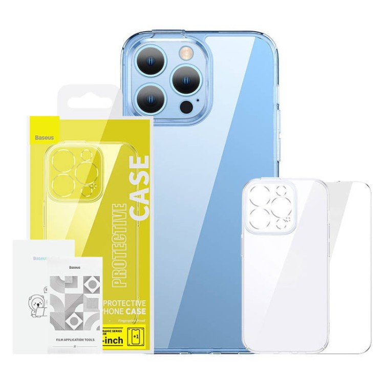 Zestaw ochronny Baseus SuperCeramic przeźroczyste, szklane etui i szkło hartowane do iPhone 14 Plus 1