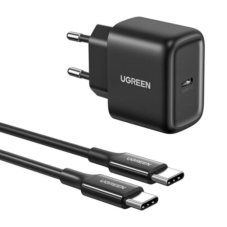 Ładowarka sieciowa UGREEN CD250, 25W, USB-C (czarny) + kabel USB-C do USB-C, 2m (czarny) 1