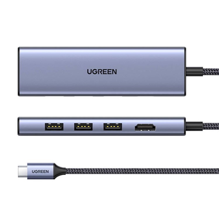 Adapter HUB UGREEN Revodok CM511 USB-C do HDMI, 3x USB-A 3.0, SD/TF 3