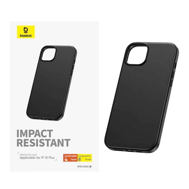 Etui na telefon iPhone15 Plus Baseus Fauxther Series (Czarny) 3