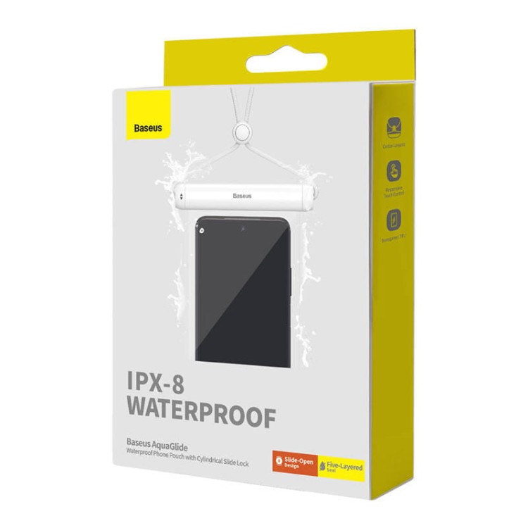 Wodoodporne etui Baseus AquaGlide z zamkiem cylindrycznym (białe) 6