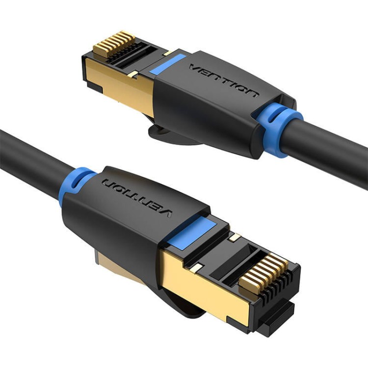 Kabel sieciowy CAT8 SFTP Vention IKABF RJ45 Ethernet 40Gbps 1m czarny 2