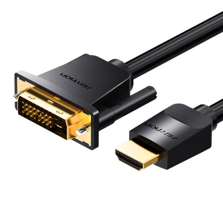 Kabel HDMI do DVI (24+1) Vention ABFBI 3m, 4K 60Hz/ 1080P 60Hz (Czarny) 1