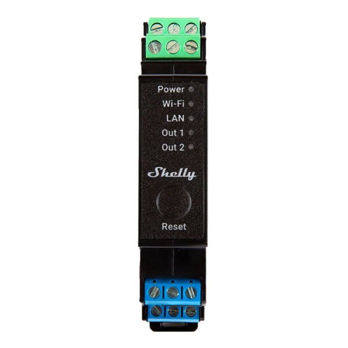 2-kanałowy przekaźnik na szynę DIN Shelly Pro 2PM WIFI/LAN 1