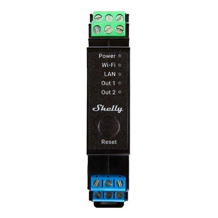 2-kanałowy przekaźnik na szynę DIN Shelly Pro 2PM WIFI/LAN 1