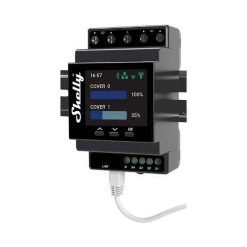 Podwójny sterownik na szynę DIN z pomiarem mocy Shelly Pro Dual Cover PM WIFI 1