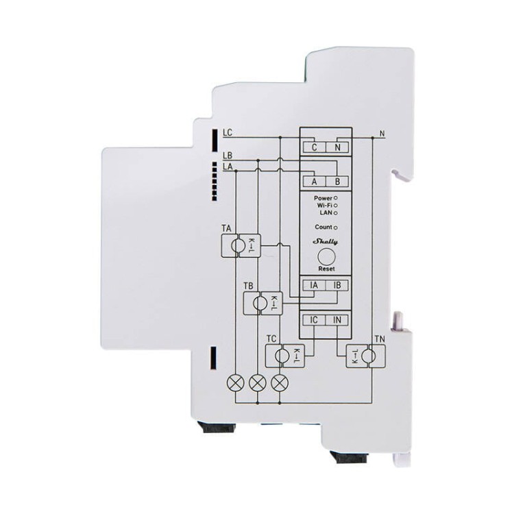 2-kierunkowy miernik zużycia energii elektrycznej Shelly PRO 3EM 120A WIFI 3