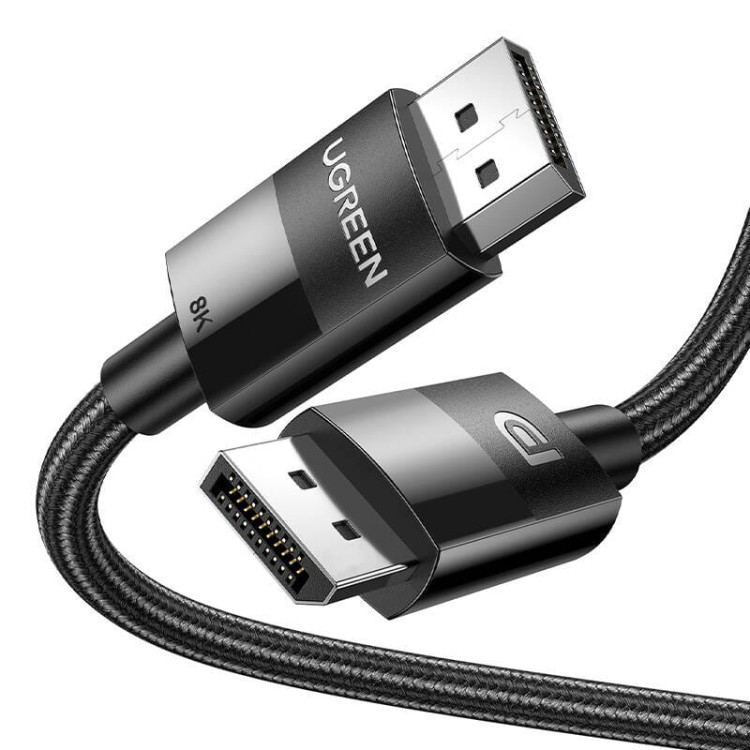 Kabel wideo w oplocie 2 x Display Port 1,4 męsko-męski UGREEN 80390 1m 2