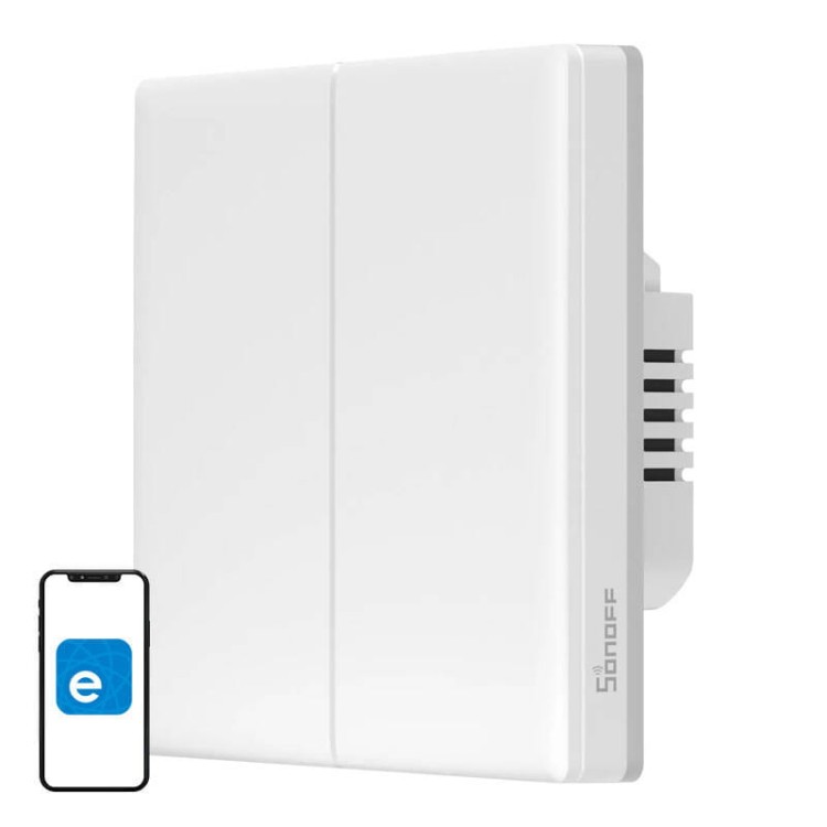 Inteligentny dotykowy przełącznik ścienny WiFi Sonoff TX T5 2C (2-kanałowy) 1