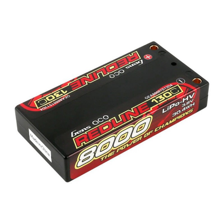 Bateria Lipo GENS ACE REDLINE SERIES 8000mAh 3.8V 1S2P 130C 2