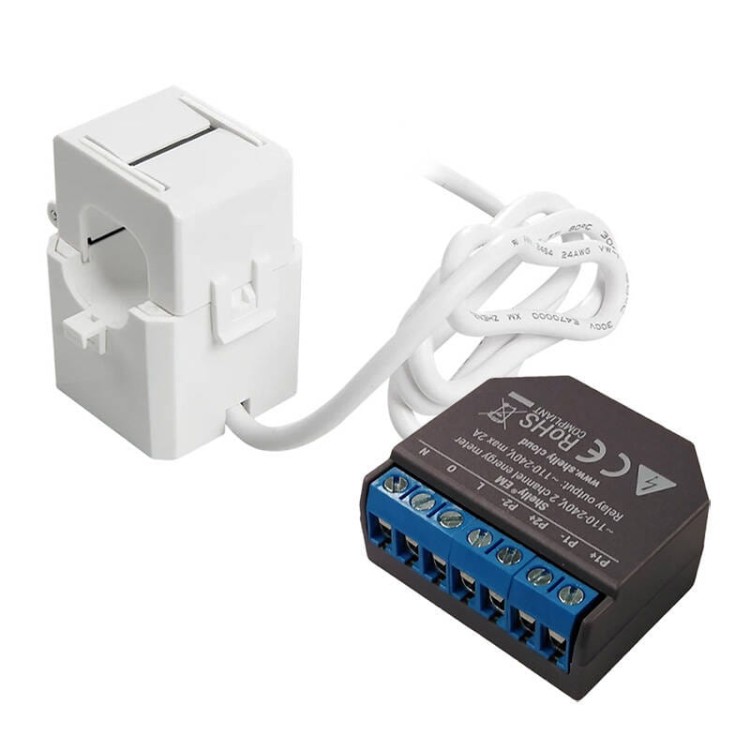 Zestaw Shelly EM WiFi 2-kanałowy + przekładnik 50A (pomiar zużycia energii) 1