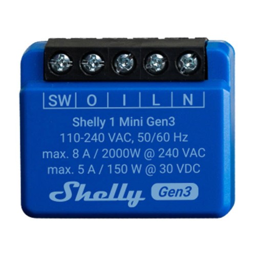 Sterownik Shelly 1 Mini Gen3 WiFi/Bluetooth 1