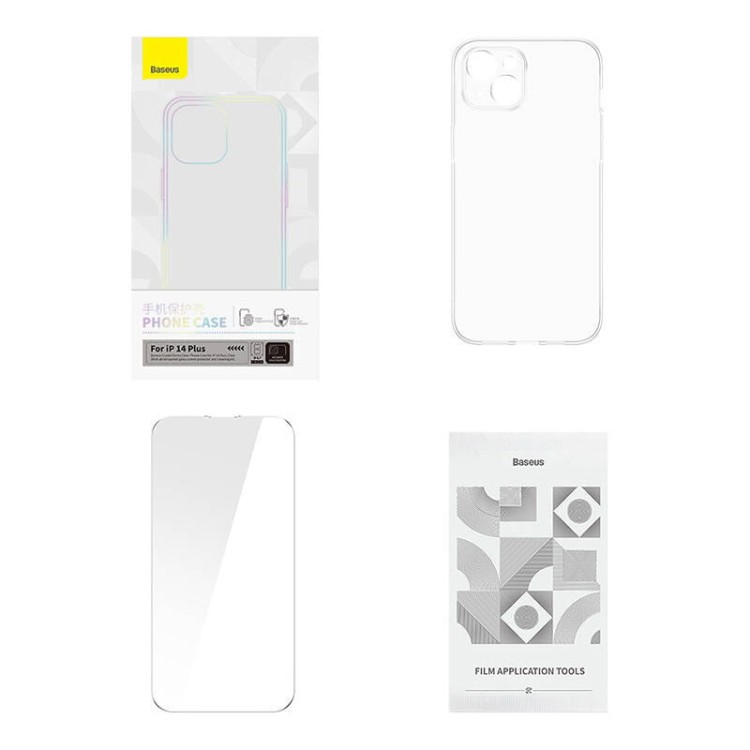Etui Baseus Crystal Series do iPhone 14 Plus + szkło hartowane 6