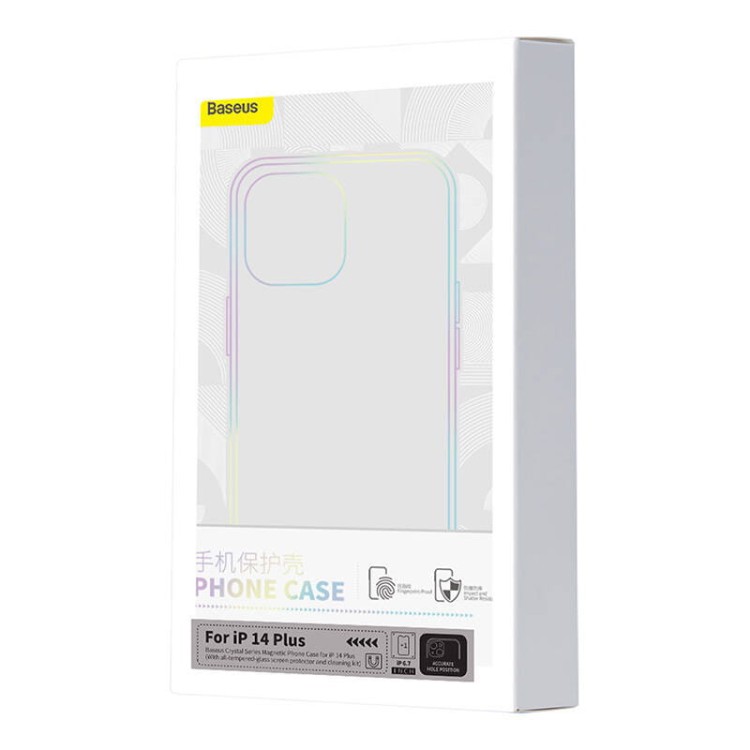 Magnetyczne Etui Baseus Crystal Series do iPhone 14 Plus + szkło hartowane 8