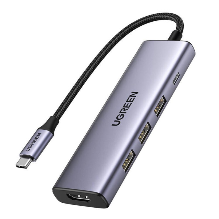 Hub / Adapter Ugreen Revodok CM511 USB-C do 3x USB, HDMI, USB-C, HDMI 4K 30Hz, PD 100W (szary) 1