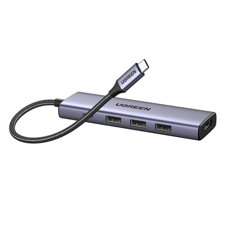 Hub / Adapter Ugreen Revodok CM511 USB-C do 3x USB, HDMI, USB-C, HDMI 4K 30Hz, PD 100W (szary) 3