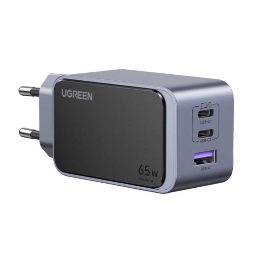Ładowarka sieciowa Ugreen Nexode Air 65W, USB + 2x USB-C (szara) 1