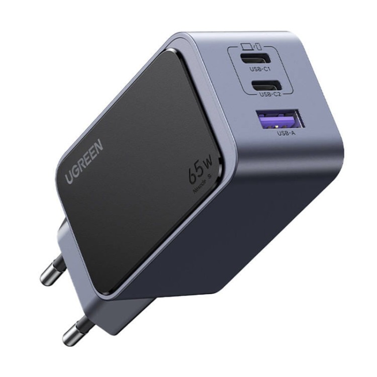Ładowarka sieciowa Ugreen Nexode Air 65W, USB + 2x USB-C (szara) 2