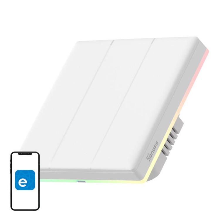 Inteligentny dotykowy przełącznik ścienny WiFi Sonoff TX T5 3C (3-kanałowy) 1